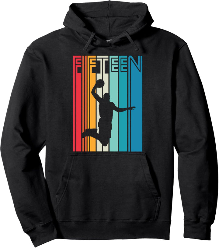 15. Geburtstag Geschenk Basketball Sport Basketballspieler Pullover Hoodie