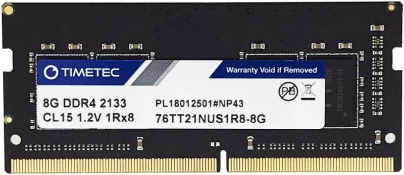 Timetec 8GB DDR4 2133MHz PC4-17000 Non-ECC Unbuffered 1.2V CL15 1Rx8 Single Rank 260 Pin SODIMM Lapt