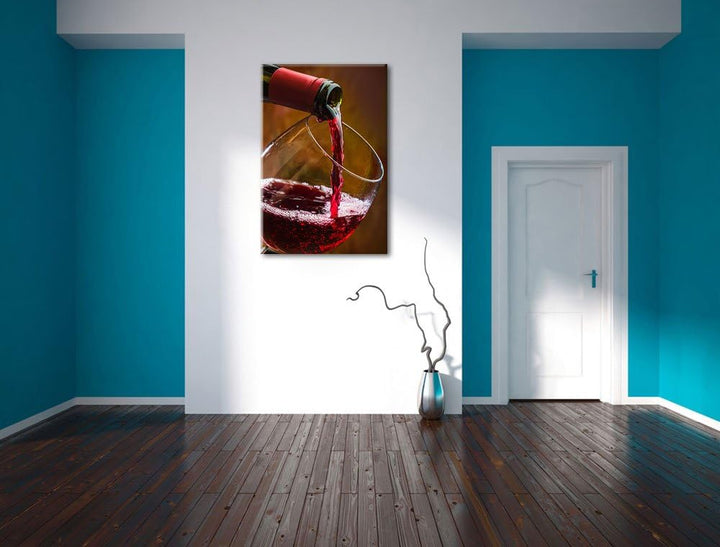 Pixxprint Edler Rotwein Format: 100x70 auf Leinwand, XXL riesige Bilder fertig gerahmt mit Keilrahme