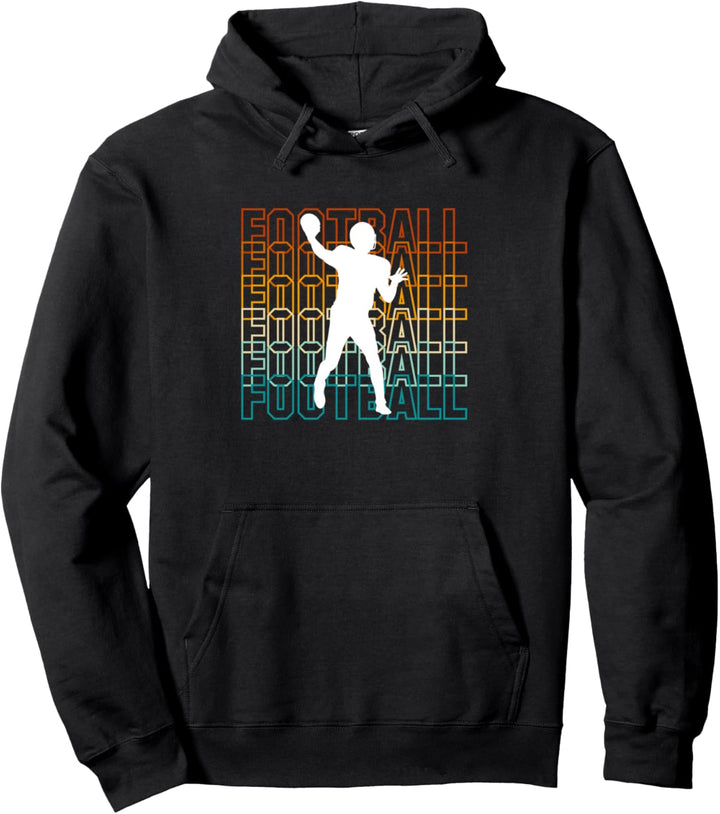 Vintage Retro Quarterback Football Pullover Hoodie