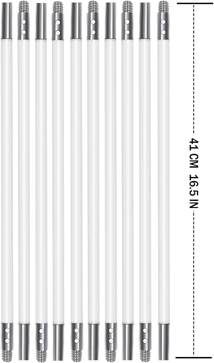 Nylon Stangen 400 cm, 10 Flexible 410 mm Stange,Können bis zu 400 cm Reichen 41cm length 10 Stangen,