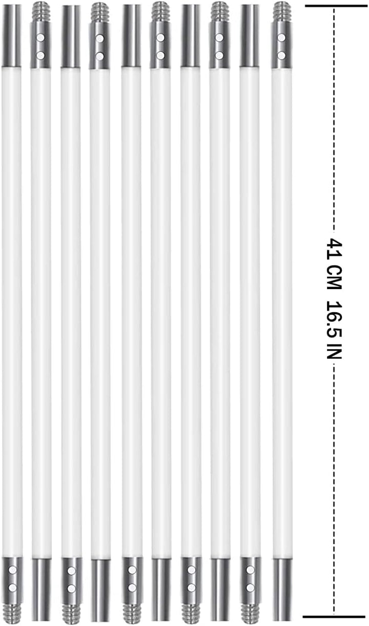 Nylon Stangen 400 cm, 10 Flexible 410 mm Stange,Können bis zu 400 cm Reichen 41cm length 10 Stangen,
