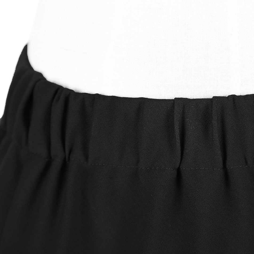 Urbancoco Damen Schulmädchen-Stil Faltenrock Elastische Hohe Taille Minirock L Solid Balck, L Solid