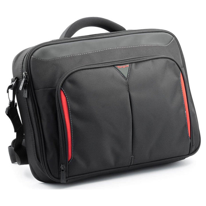 Targus Classic+ Clamshell Laptoptasche 15,6 Zoll, robuste Umhängetasche mit Sicherheitsriemen für No