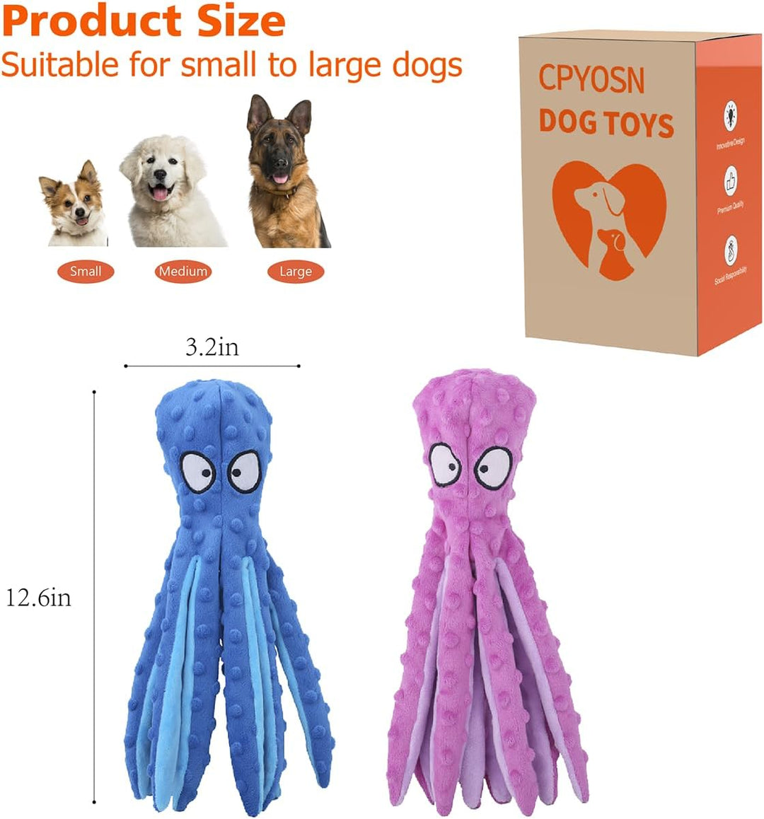 Hunde-Quietschspielzeug Krake, kein stopfendes Crinkle-Plüsch-Hundespielzeug für das von Welpen, lan