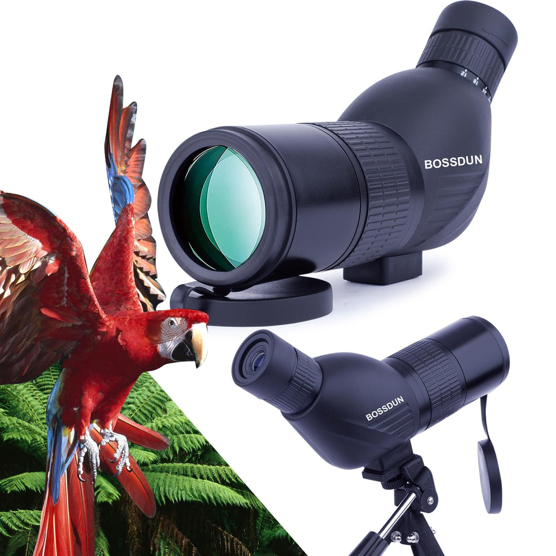 Spektiv mit Stativ, BAK4 Prisma Optik Monokular Teleskop Abgewinkeltes Okular Weites Sichtfeld Spekt