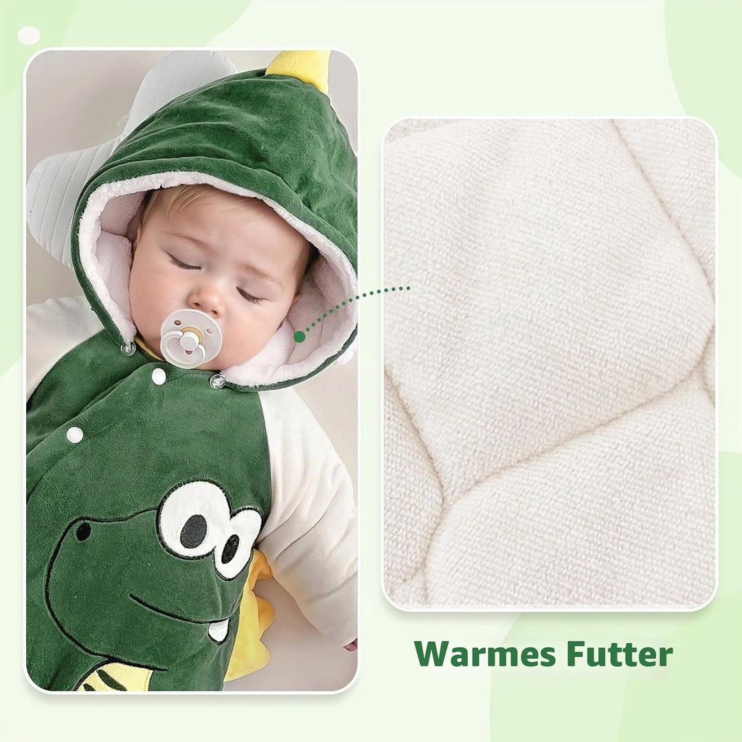 Baby Overall Mit Kapuze Footies Winter Strampler Schneeanzüge Karikatur Mädchen Jungen Kleidungsset