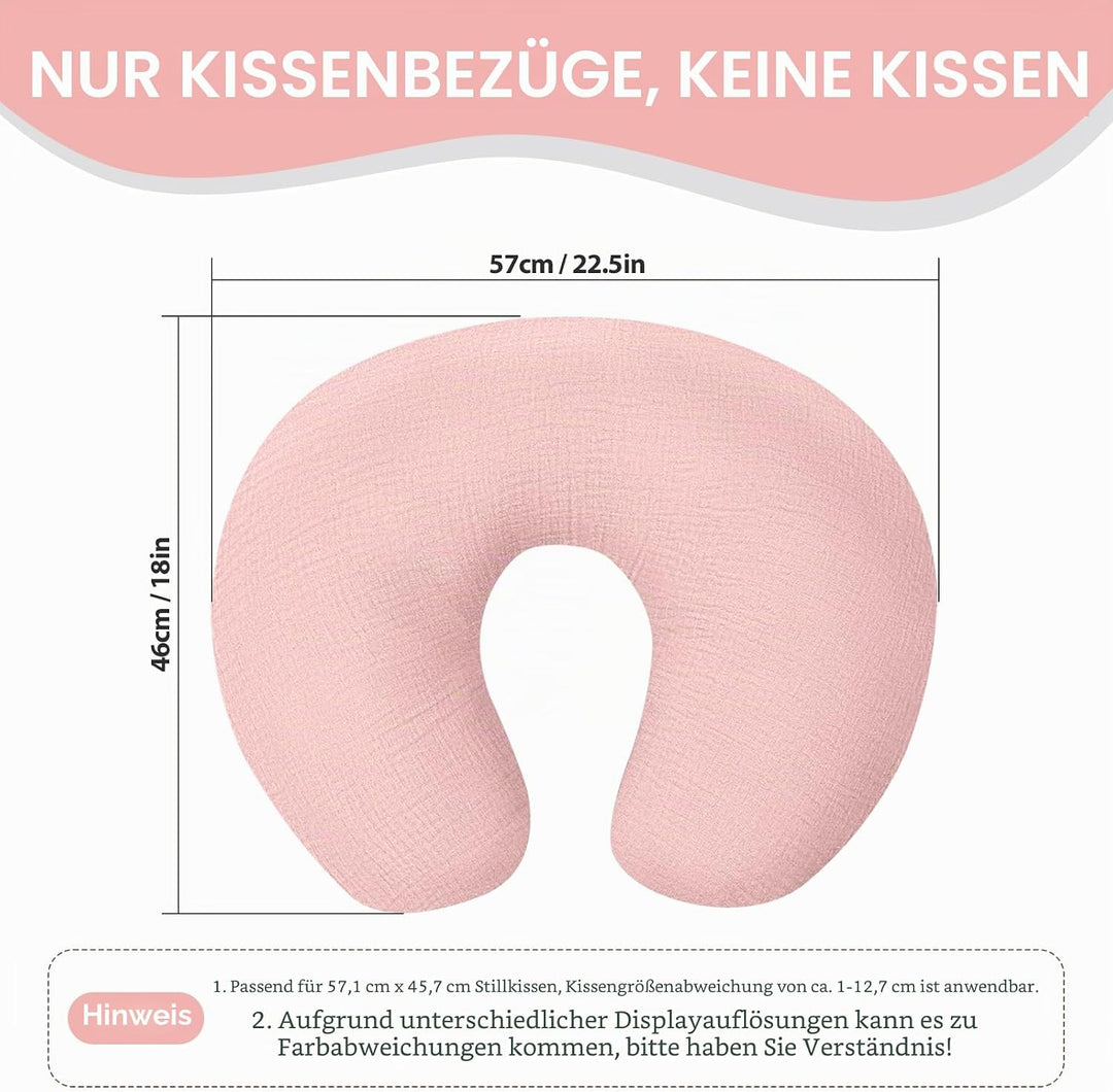 Winmany Stillkissenbezüge aus Musselin, weiche Baumwolle, für Neugeborene, Stillkissen, Baby-Fütterk