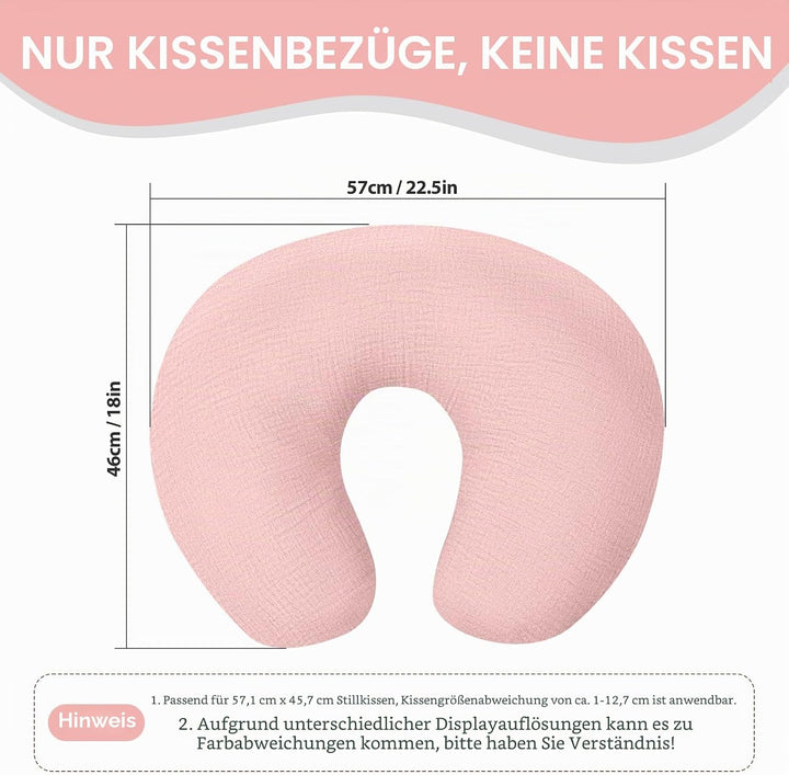 Winmany Stillkissenbezüge aus Musselin, weiche Baumwolle, für Neugeborene, Stillkissen, Baby-Fütterk