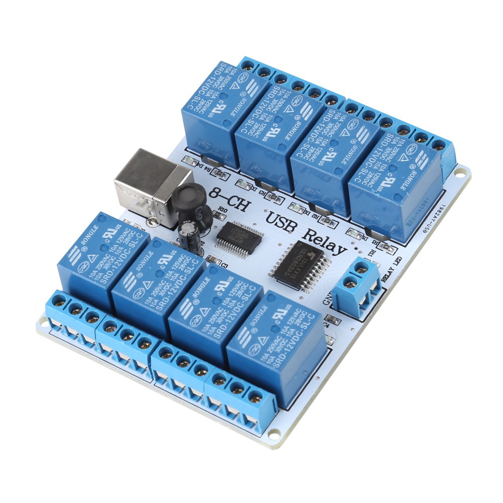 8-Kanal 12VDC Typ-B USB Relais Tafel Modul Regler zum Automatisierung Robotik MEHRWEG VERPACKUNG