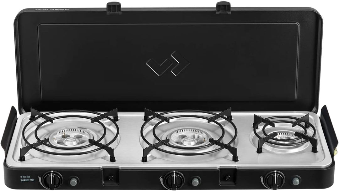 CADAC - 3 Cook Turbo FFD Deluxe - 50mBar - Grillen - Tragbare Grills - Kochfläche aus Edelstahl - In