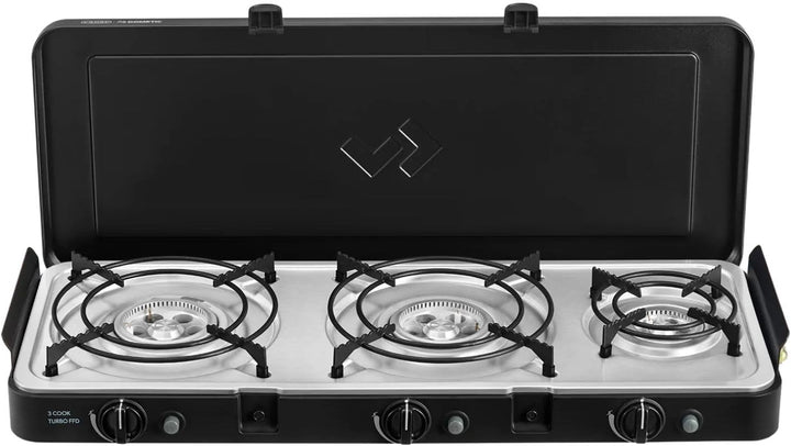 CADAC - 3 Cook Turbo FFD Deluxe - 50mBar - Grillen - Tragbare Grills - Kochfläche aus Edelstahl - In