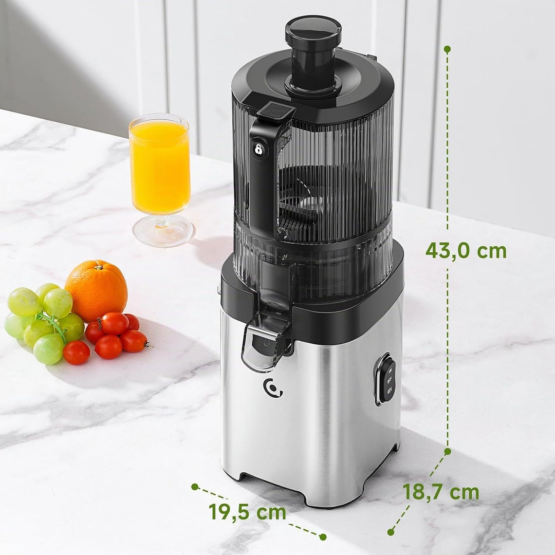 AMZCHEF Entsafter - Slow Juicer mit 158MM grosse und Grössere Einfüllschacht für Ganze Obst und Gemü