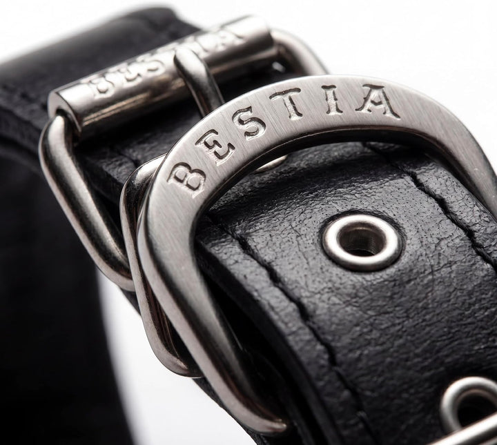 Bestia™ "Classic Echtleder Hundehalsband. 100% Leder. Weich gepolstert. TOP Qualität! XXL- Halsumfan