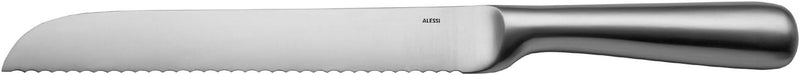 Alessi SG503 Mami Brotmesser, Stahl AISI 420 mattiert, 35 x 3 x 2 cm, Silber