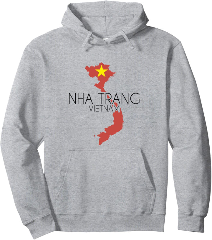 Nha Trang Umriss Vietnam Flagge Pullover Hoodie