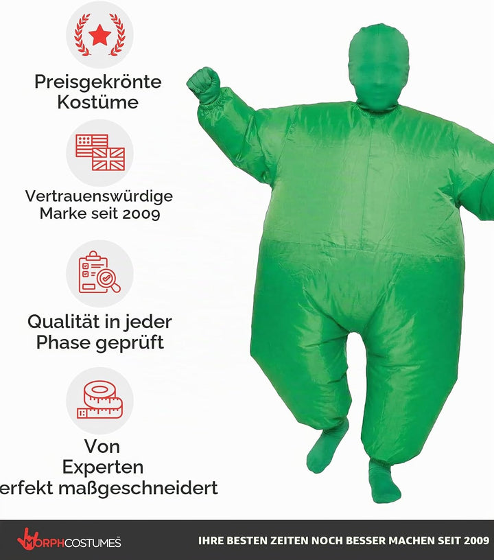 Morph Grünes Aufblasbares Kostüm für Kinder, Megamorph - Einheitsgrösse Grün Kinder, Grün Kinder