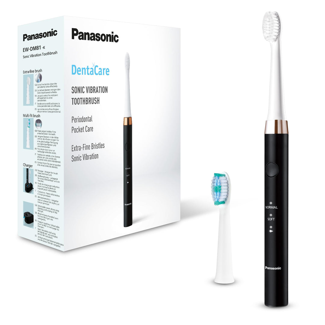 Panasonic EW-DM81-K503 Elektrische Zahnbürste, 2 Aufsteckbürsten, Timer, 2 Betriebsmodi, ergonomisch