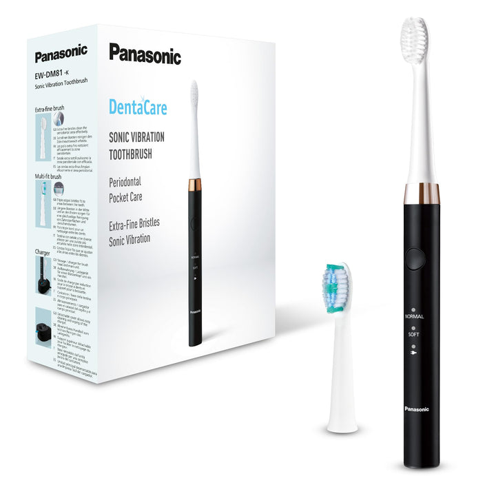 Panasonic EW-DM81-K503 Elektrische Zahnbürste, 2 Aufsteckbürsten, Timer, 2 Betriebsmodi, ergonomisch