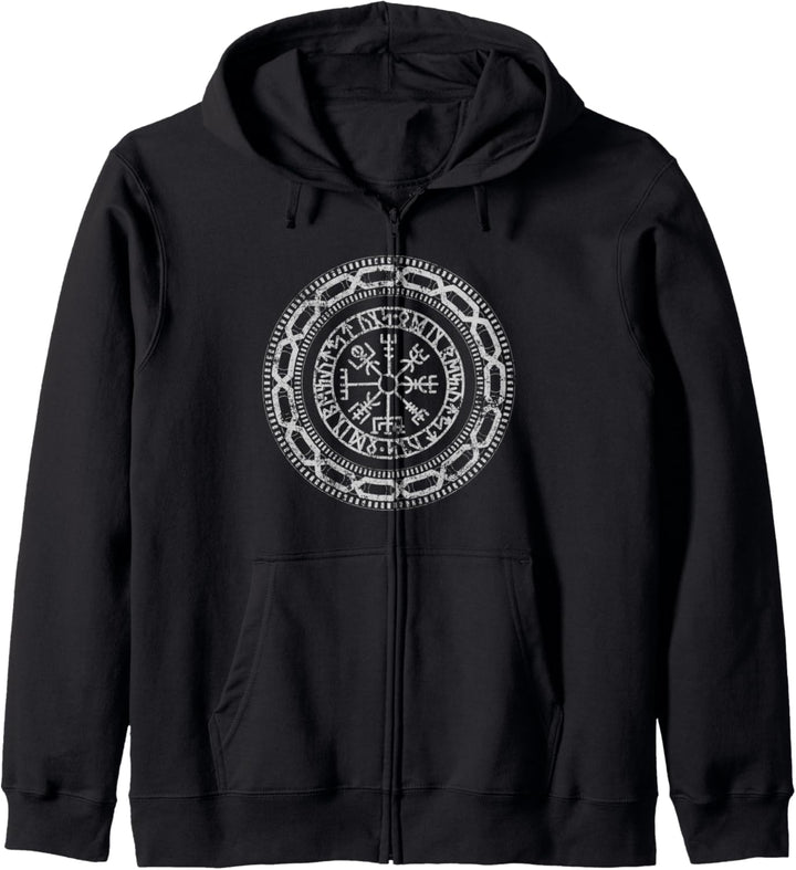 Vegvisir Kompass Wikinger Wikinger Norsemen Rune Symbol Kapuzenjacke