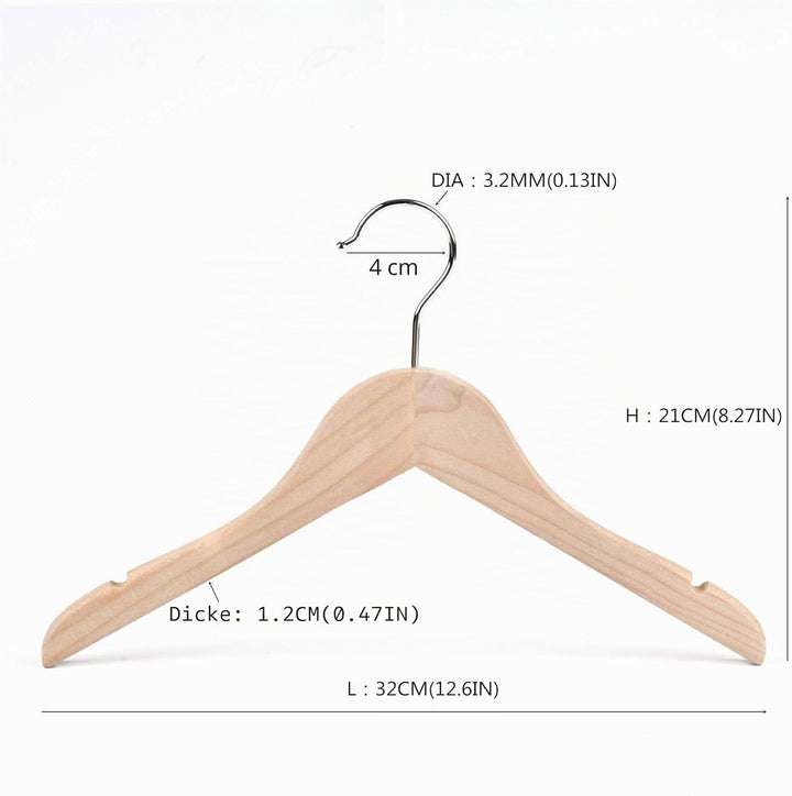32cm Unfinished Natural Eco Wooden Kinder Baby Kinder Kleinkind Kleiderbügel Mäntel Kleidung Hemden