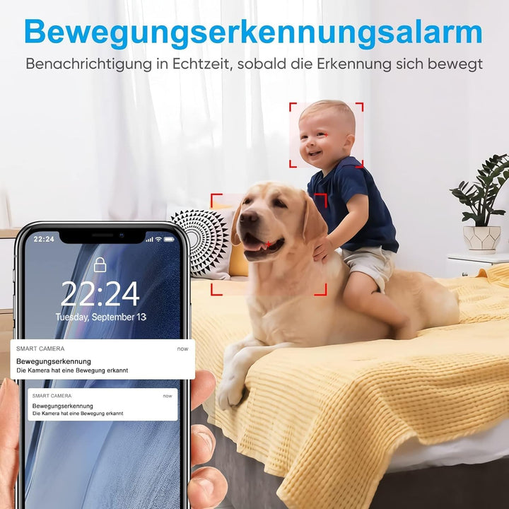 owltron überwachungskamera innen, Kamera überwachung innen mit Bewegungserkennung, 360 Grad Indoor W