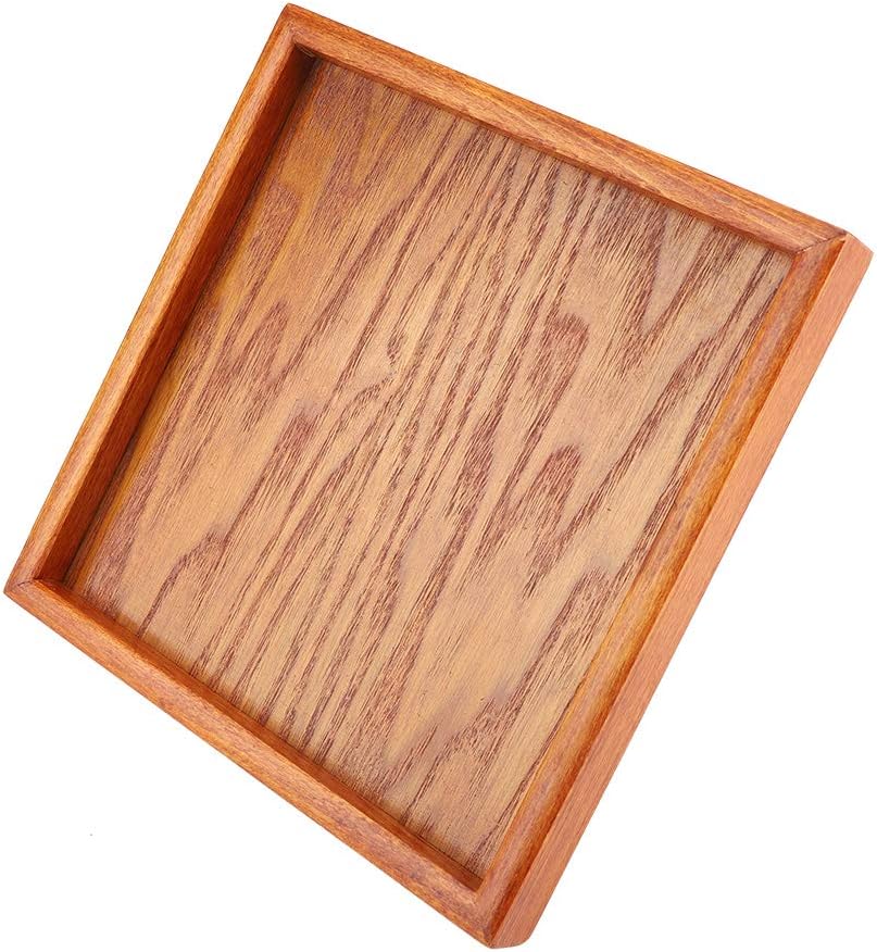 Teetablett aus Holz, Eleganter Servierteller aus Massivem Holz für Tee, Kaffee, Sushi, Snacks, für Z