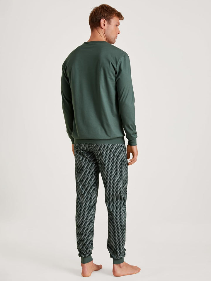 CALIDA Relax Imprint Bündchen-Pyjama Herren 58-60 Dark Glen, 58-60 Dark Glen