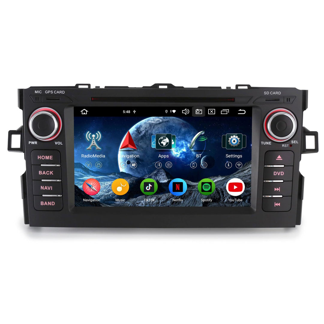 ERISIN 8-Kern 4GB+64GB 7" Android 14 Autoradio mit GPS Navi für Toyota Auris 2007-2012 Unterstützt B