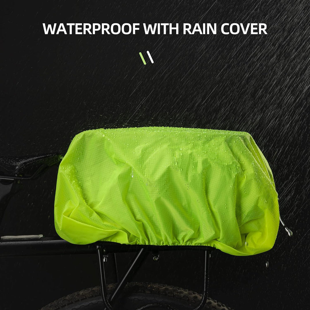 ROCKBROS Fahrrad Gepäckträgertasche 9L Fahrradtasche Transporttasche Wasserdicht Schwarz mit Regensc