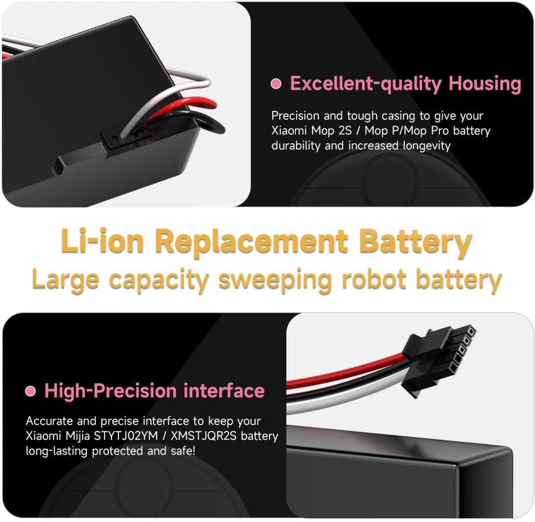 CITYORK 6200mAh 14,4V Li-Ion Akku für Xiaomi Mop 2S / Mop Pro/Mop P, Ersatzakku kompatibel mit Xiaom