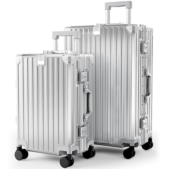 ALPHA CAMP Koffer Set M L Hartschalenkoffer Set Mittelgross mit Rollen Suitcase Set Polycarbonat Alu