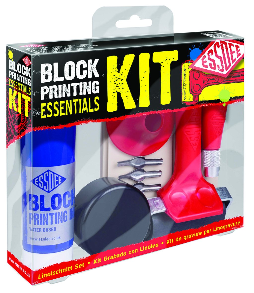 Essdee Block QEBL38PEK Starterset für Linodruck, Schwarze Tinte, 19 x 18 x 4 cm Einzelbett, Einzelbe