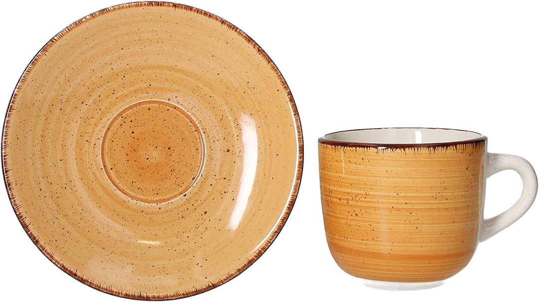 Tognana LS18502M043 Set aus 6 Espressotassen mit Teller, C250 Art & Pepper, Stoneware