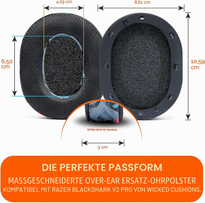 WC Freeze Blackshark – Kühlende Gel-Ohrpolster für 2020–2022 Razer Blackshark V2 und V2 Pro (passt N