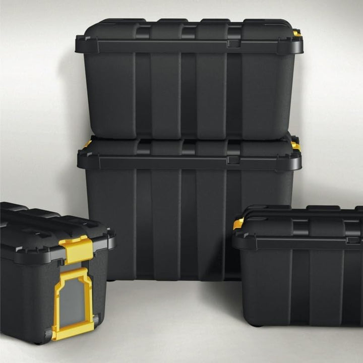 Tontarelli Aufbewahrungsbox mit Rollen 50L Lagerbox Regalbox Sammelbox mit Deckel Stapelbar