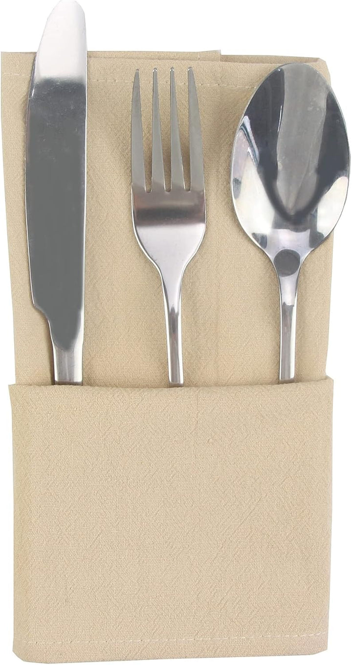 INFEI Einfarbige Servietten, Set mit 12 Stück (42 x 42 cm), wiederverwendbare Baumwoll-Küchentischse