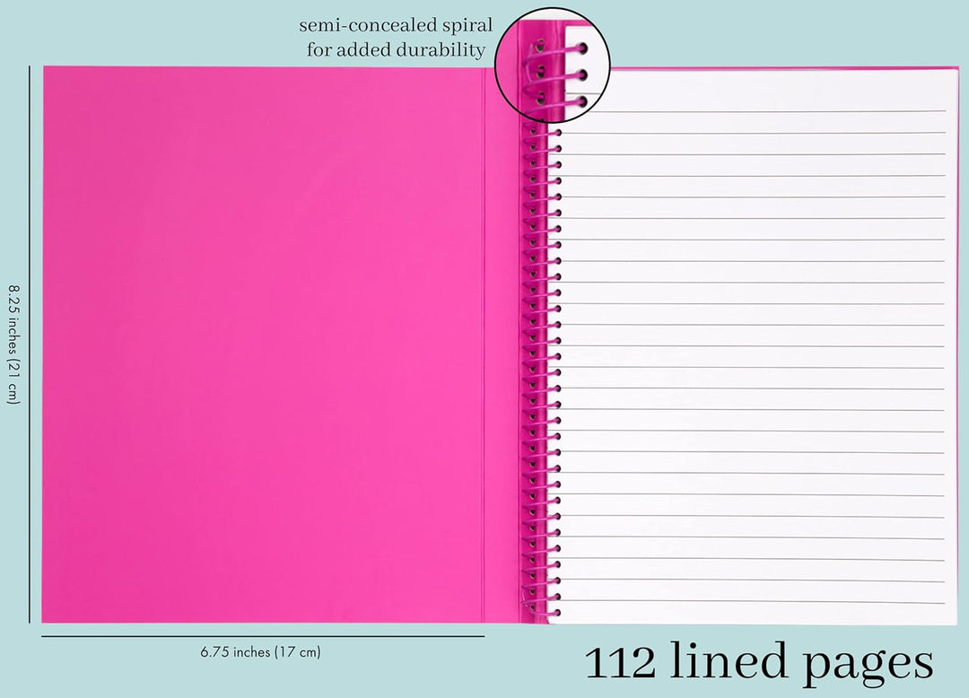 Kate Spade New York Concealed Mini Spiral Notebook, 8.25" x 6.75" Journal Notebook with 112 Lined Pa