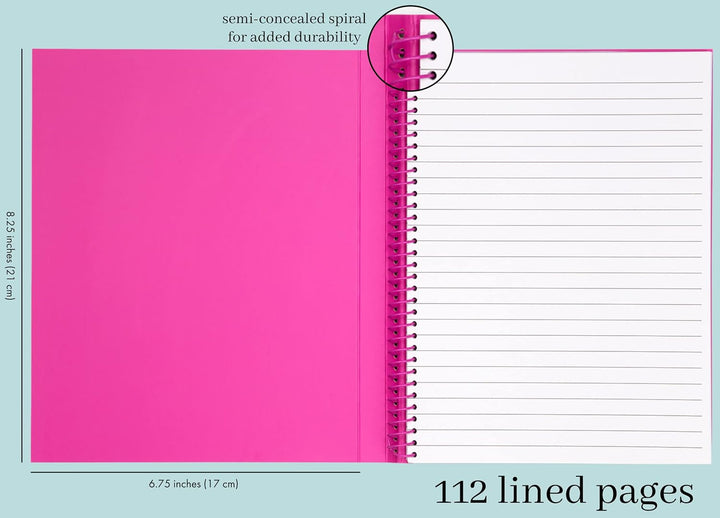Kate Spade New York Concealed Mini Spiral Notebook, 8.25" x 6.75" Journal Notebook with 112 Lined Pa