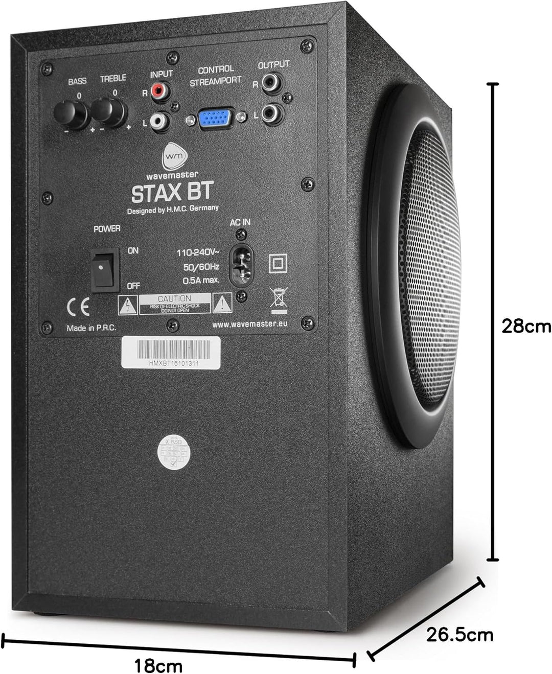 Wavemaster STAX 2.1 Lautsprecher System (46 Watt) Aktiv-Boxen für TV/Tablet/Smartphone/PC schwarz (6