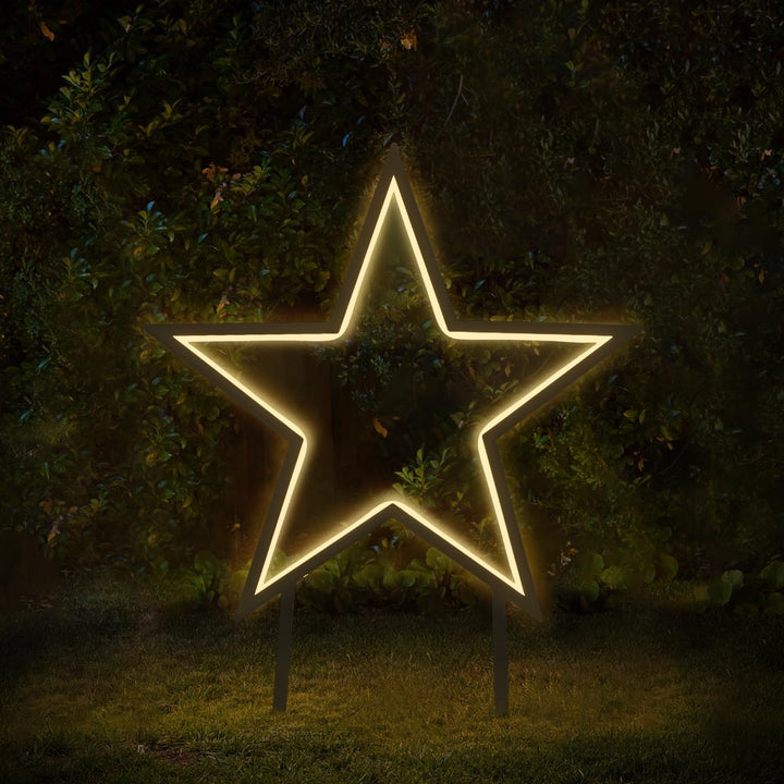 SALCAR LED Gartenstecker Stern Metall, 50cm Garten Stern Leuchte mit Erdspiess, Wasserdicht Weihnach