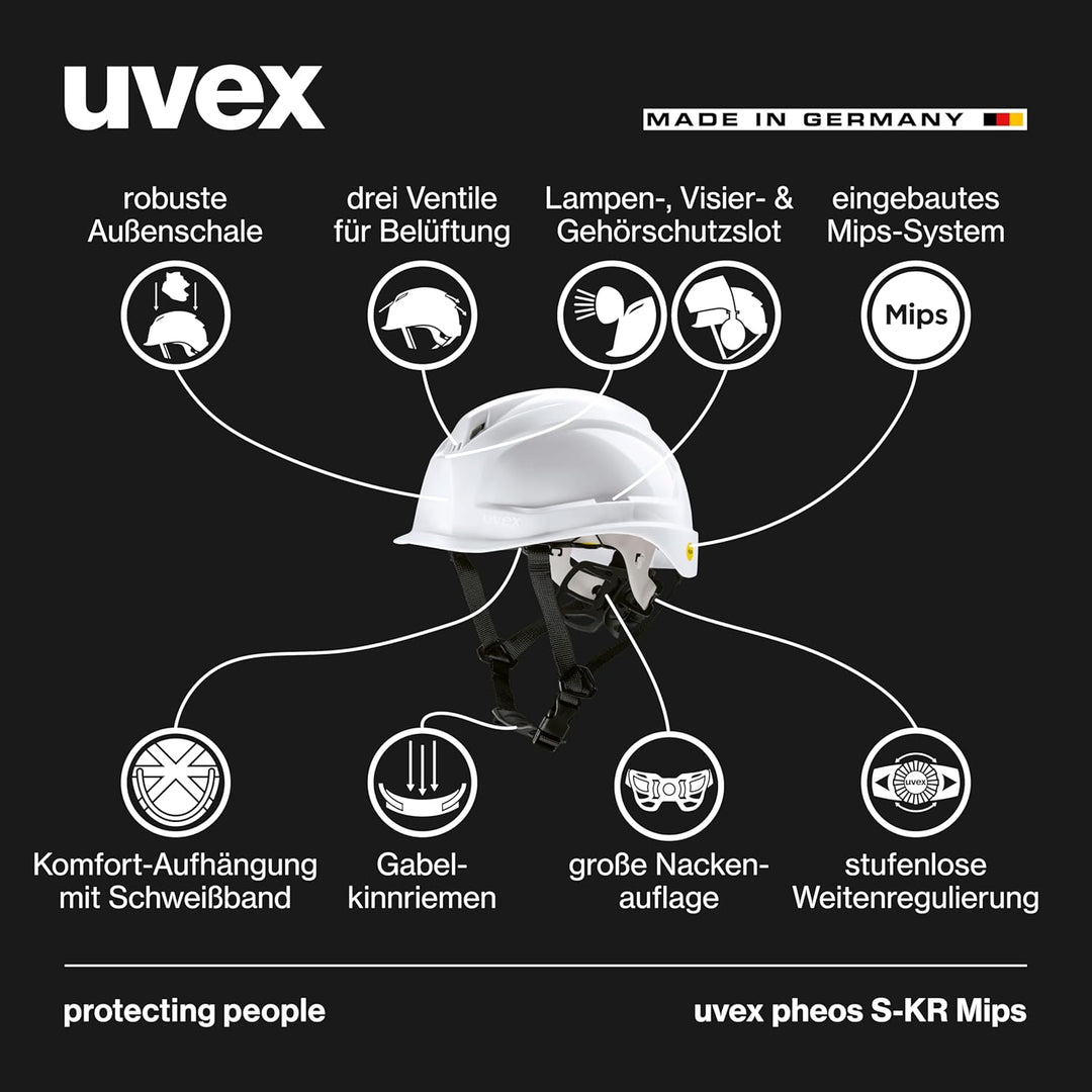 uvex pheos S-KR MIPS Schutzhelm - Industrieschutzhelm - MIPS-Technologie, stufenlose Weitenregulieru