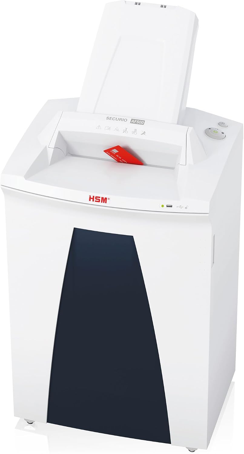 Autofeed Aktenvernichter HSM SECURIO AF500, Sicherheitsstufe 5, mit zusätzlicher manueller Eingabemö