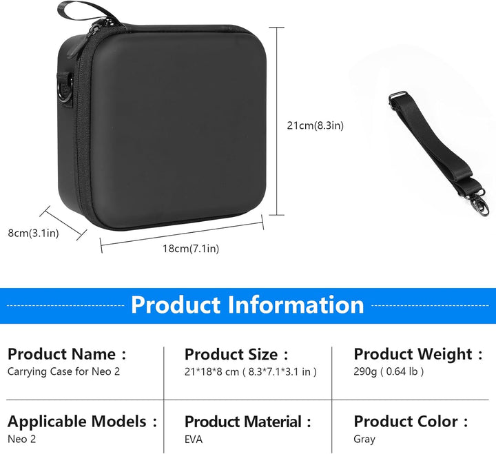 FPVtosky Tasche für Neo 2, Portable PU Tragetasche für DJI Neo 2 Drohnen Zubehör [Nur Tasche]