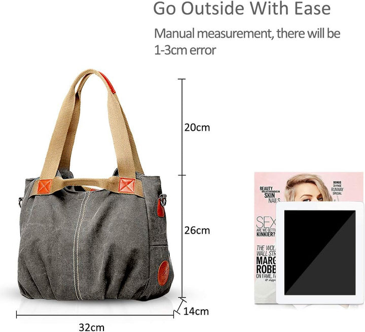 NICOLE & DORIS Canvas Tasche Damen Tragetaschen für Damen Schultertaschen Umhängetasche Leinwand Han