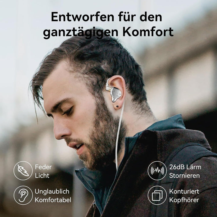 Yinyoo KZ ZS10 Pro In-Ear-Monitor, 4BA+1DD KZ Kopfhörer Multi Driver In-Ear-Kopfhörer IEM, KZ kabelg