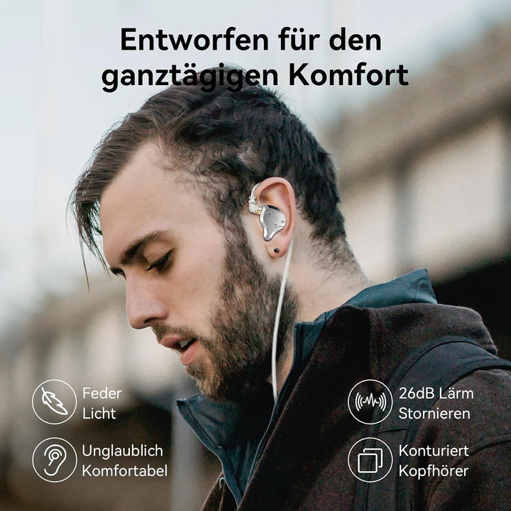 Yinyoo KZ ZS10 Pro IEM Five Driver 4 Balanced Armature and 1Dynamic Drivers Headphones, High Fidelit