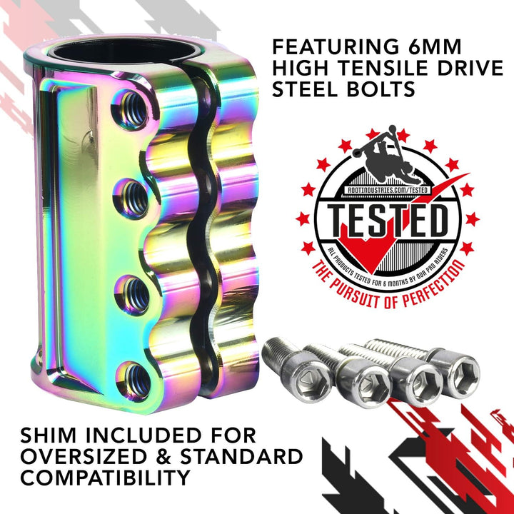 AIR SCS - Pro Scooter Clamps - Compatible with Standard/Oversized Pro Scooter Bars - Variety of Alum