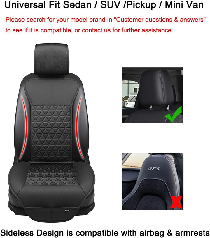 Black Panther 1 Paar Luxus PU-Leder Sitzbezüge Auto Vordersitze, kompatibel mit 95% Autos,Keine Sitz