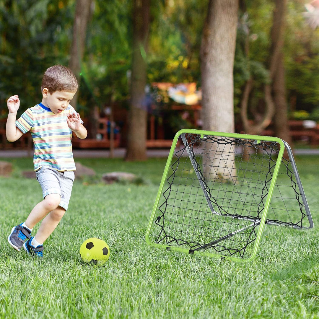 HOMCOM Fussball Rebounder Kickback Tor Rückprallwand Netz für Baseball Basketball beidseitiger Rückp